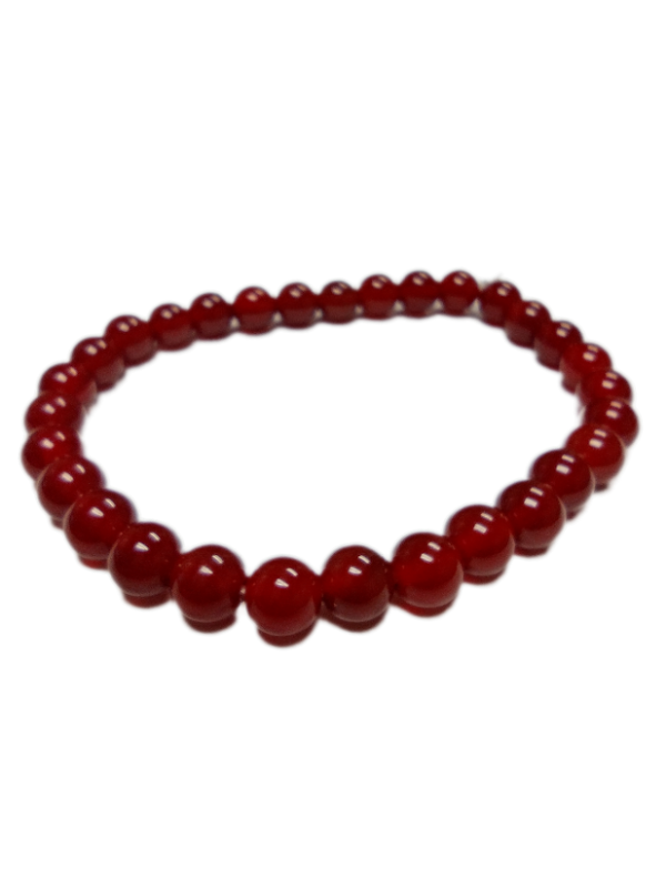 6mm round bead Carnelian bracelet
