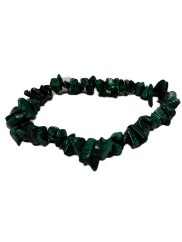 Rough tumbled bead malachite bracelet