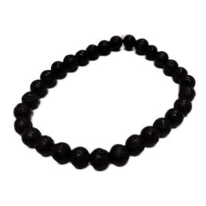 6 millimeter round bead lava stone bracelet