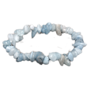 Rough tumbled bead aquamarine bracelet