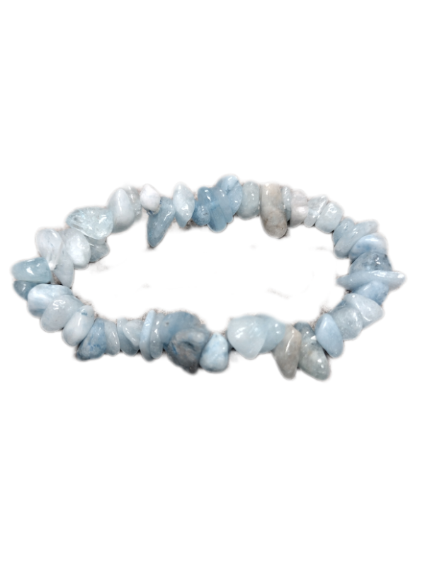 Rough tumbled bead aquamarine bracelet