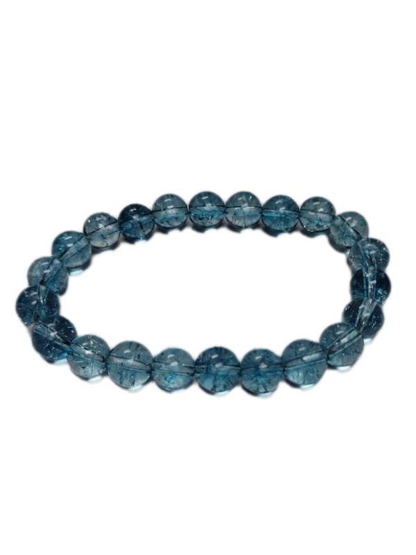 8 millimeter round bead blue quartz bracelet