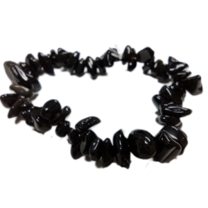 Rough tumbled bead obsidian bracelet.
