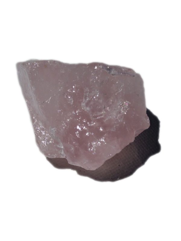 Rough cut rose quartz crystal