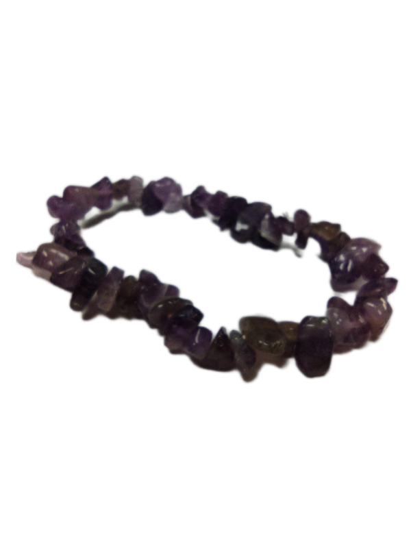 Rough tumbled amethyst bead bracelet