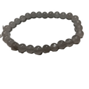 6 millimeter round bead, white jade bracelet